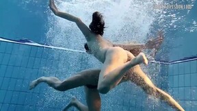 Andrea & Monica but also Janka get horny in the pool