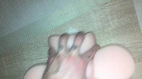 Fucking fake pussy and cuming hard