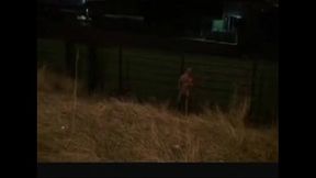 Hot guy jacking off on the side of the highway