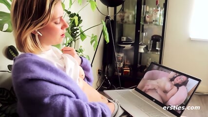 Zoom Call Masturbation Blonde & Brunette