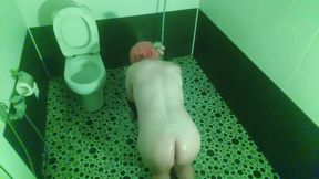 Booty Crossdresser Spanking Own Ass Under the Hot Shower