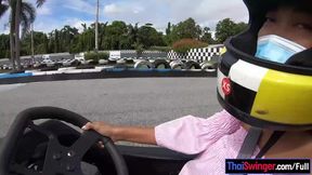 Thai teen girlfriend hits the track and heats up