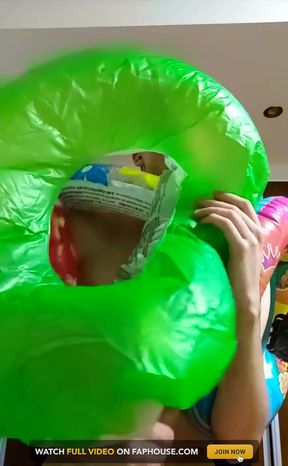 Vertical Vid - Blowing up as Much Inflatable Swimrings as I Can on Stream