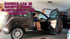 bouncing car in shorts, short sleeve shirt and barefoot - bouncing car fetish