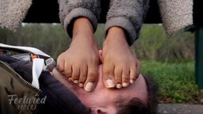 You make a nice footstool in the park (Full HD 1080p MP4)