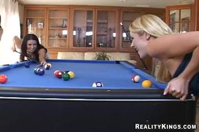 Billiard Boobies - Lesbian Threesome with Samantha Ryan