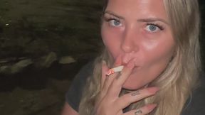 Anna Rain Roadside Littering and Titty Flashing - Smoking Big Tits Blonde