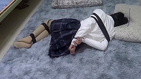 Asian Girl Taped And Blindfolded