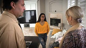 Stepparent and step-mom crave the touch of their foster daughter-in-law- Aria Skye & Misha Mynx