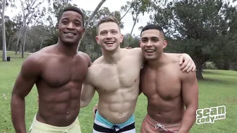 Landon Deacon and Asher fuck bareback in this intense gay threesome