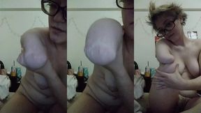 doble amputada se masajea los munones