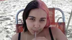 Amateur belle Belinha gets all the attention on the beach