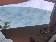 Risky drive and jacking off broad day light