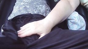 In the Car in the Parking Lot, My Stepmom Jerks off My Dick