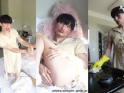 TikTok femboy maid rubbing his ass while dancing like a TikTok Star ⭐️