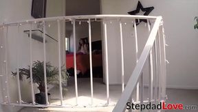 Stepfather spanks stepdaughter for coming back home late