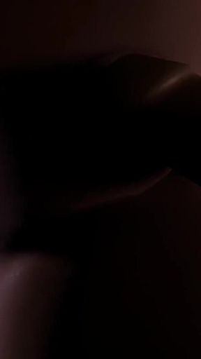 Beautiful Plum Girl Riding Dildo in the Dark