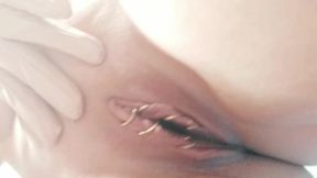 Selfie PVC fetish Female MILF teasing in vinyl tight shiny clothes