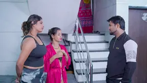 Two hot Indian women share lucky guy in horny threesome