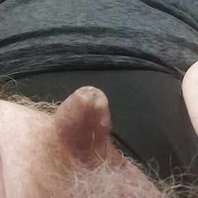 Fucking ass with dildo  tiny dick precum