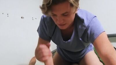 Cute Czech chap is playing with stranger's hard cock for aome money