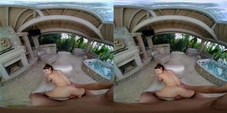 VR BANGERS Naked Charly Summer Sucking Cock In Jacuzzi Outdoor POV Sex Porn
