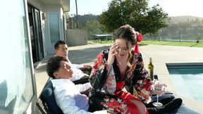 Everly Haze Is Double Penetrated by Two Japanese Guys