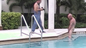 ”Lustful daddies poolside barebacking until spilling cumshot”