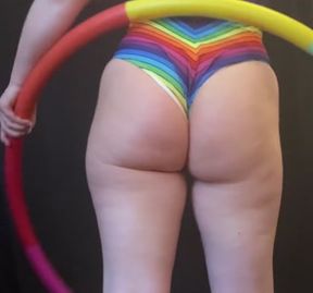 Hula hooping rainbow PAWG chillin on a Saturday