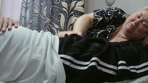 Filling my mother-in-law's mouth with cum