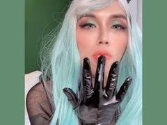 Solo ladyboy masturbation