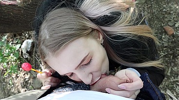 Public blowjob to my stepbrother - He cum in my mouth and I swallowed everything :)