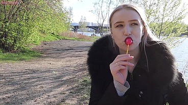 Public blowjob to my stepbrother - He cum in my mouth and I swallowed everything :)