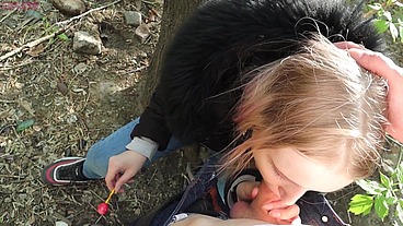 Public blowjob to my stepbrother - He cum in my mouth and I swallowed everything :)