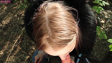 Public blowjob to my stepbrother - He cum in my mouth and I swallowed everything :)