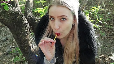 Public blowjob to my stepbrother - He cum in my mouth and I swallowed everything :)