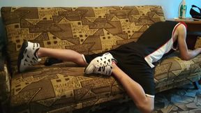 Massive Cum Masturbate Basketball Uniform Buffalo Sneakers