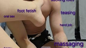 Pussy eating, massaging, licking and sucking toes, foot fetish, teasing, oral sex, hand job with Alpha men Wolfy01 and his Miss GospodaricaEmma