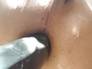 I dilate me little asshole with a big dildo gay french
