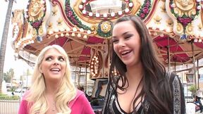 Jana Foxy gets horny in the amusement park and wanna eat wet pussies