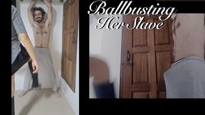 Nana Ballbusts Ari in Black Boots While He's Handcuffed to a Bar