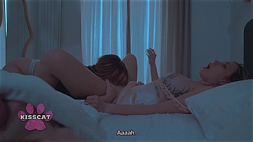 Oops... Step son accidentally cum in step mom after fucked step sister Polly Yangs in shared bed at night in hotel room