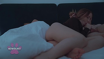 Oops... Step son accidentally cum in step mom after fucked step sister Polly Yangs in shared bed at night in hotel room