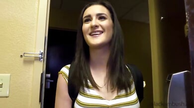 Dark-haired beauty Kylie takes a deep face ride and gets filled inside by a huge BBC