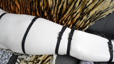 Jessi bound in Bodybag, gagged and strapped