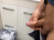 Quick cum at work bathroom