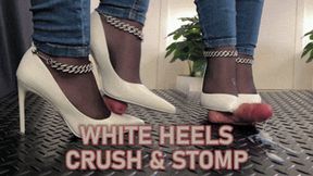 White High Heels Cock Crush and Stomp (Slave POV Version) - Tamystarly - Balls Trample, CBT, Bootjob, Trampling, Shoejob, Stomping