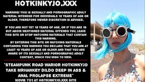 Steampunk road warior Hotkinkyjo take mrhankey dildo deep in ass &amp_ anal prolapse extreme