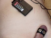 Estim: Electric Shock to Young Testicles! (Electricity on Penis) - do you feel pain?