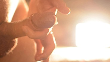 Close-Up Gentle Stroking = One Finger Oozing Cumshot